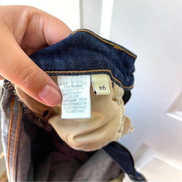 Rag & Bone Dre Skinny Distressed Dark Wash Jeans Colvin Size 26 - Picture 9 of 15